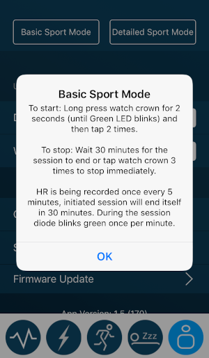 Screenshot of Basic Sport Mode instructions